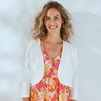 Bolerko Blancheporte Jednobarevné bolerko s 3/4 rukávy režná 50