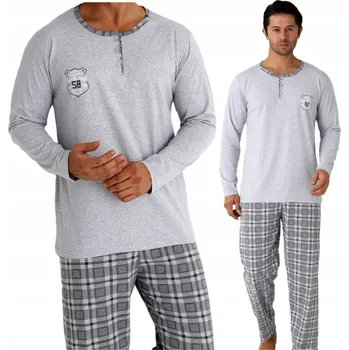 Pánské pyžamo Pánské pyžamo DLOUHÝ RUKÁV SPORTOVNÍ na KNOFLÍKY XL