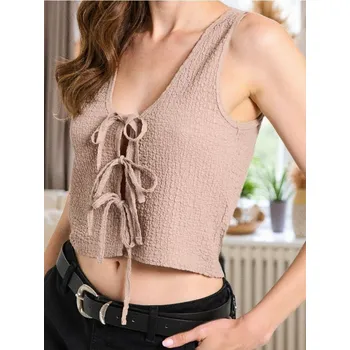 Dámská halenka Sinsay - Halenka bez rukávů - hnědá - 738EU-84X - 738EU-84X-XL