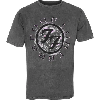Pánské oblečení Tričko metal pánské Foo Fighters - Wheel Logo Shadow Stone Wash - ROCK OFF - FOOSTNW67MC - S