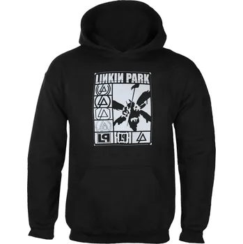 Pánské oblečení mikina s kapucí pánské Linkin Park - Logos Rectangle - ROCK OFF - LPHD18MB - L