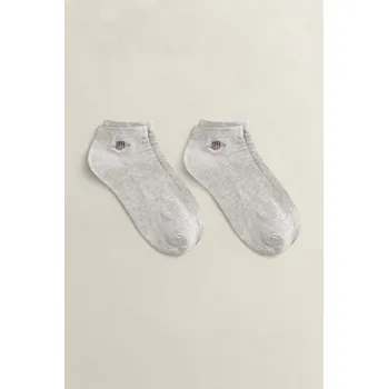Pánské oblečení PONOŽKY GANT SHIELD ANKLE SOCKS 2-PACK LIGHT GREY MELANGE