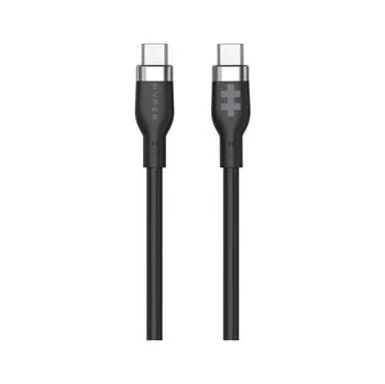 Datový kabel 1.5m Silicone USB-C to USB-C 60W Black HJ4011BKGL
