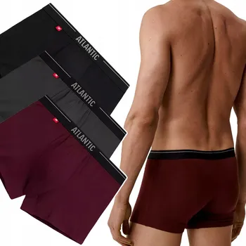 Pánské oblečení PÁNSKÉ BOXERKY Atlantic 3MH-011 Sportovní Slipy z Bavlny 3-BALENÍ - XXL