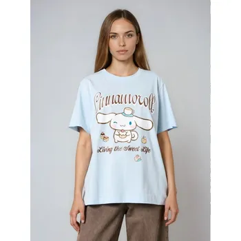 Sinsay - Bavlněné tričko s krátkým rukávem Cinnamoroll - modrá - 849HA-05X - 849HA-05X-XS