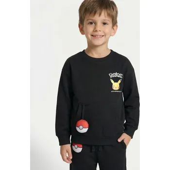 Chlapecká mikina Sinsay - Mikina s kulatým výstřihem s potiskem Pokemon - černá - 064HG-99X - 064HG-99X-122