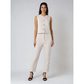 Dámské kalhoty Sinsay - Cigaretové kalhoty - krémová - 913GZ-01X - 913GZ-01X-XXL