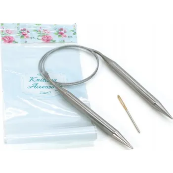 Nástroj na niť a příze Ocelové kruhové jehlice 80 cm - 3,5 mm + jehla