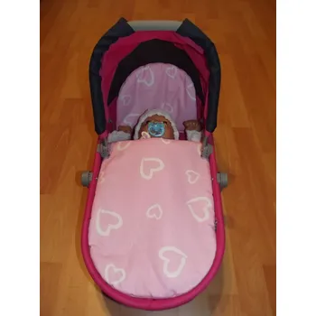 Dětské zboží SDS Peřinky do kočárku pro panenky Srdíčka velká růžová