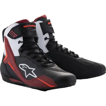 Moto obuv Boty na motorku Alpinestars Faster-4 černo-bílo-tmavě červené 40,5