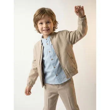 Chlapecká bunda Sinsay - Bomber bunda na zip - béžová - 817HE-08X - 817HE-08X-140