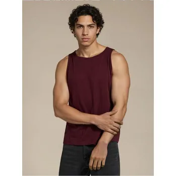 Pánské tričko Sinsay - Melírovaný tank top s kulatým výstřihem - kaštanová - 258IH-83X - 258IH-83X-XL