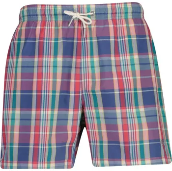 Pánské plavky PLAVKY GANT MADRAS CHECK SWIM SHORTS ROSE RED