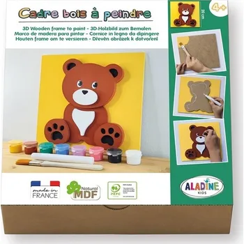 Dřevěný obrázek k dotvoření - Medvídek