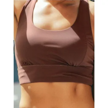 Dámská móda Sinsay - Sportovní top Gym Hard - hnědá - 248GA-84X - 248GA-84X-XL