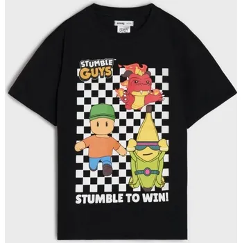 Chlapecké tričko Sinsay - Bavlněná košilka s potiskem Stumble Guys - černá - 280HG-99X - 280HG-99X-128