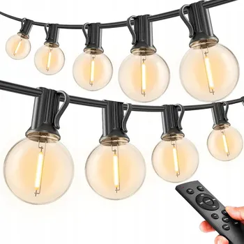 Venkovní osvětlení 30m 50 LED SVĚTELNÝ ŘETĚZ Zahradní Venkovní Světla 2700K Teplá bílá