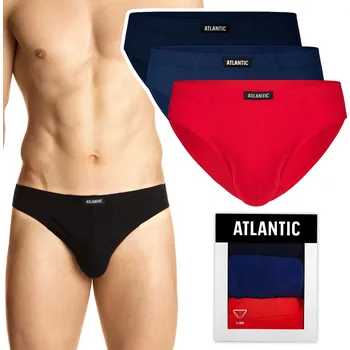 Slipy Pánské slipy 3 PÁRY sportovní ATLANTIC 3SMP-133 - L