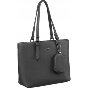 Dámská shopper taška z ekokůže s přídavnou kabelkou Barva: Šedá