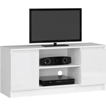 Televizní stolek Stolek pod TV RTV 120 2D 1P bílý, lesk