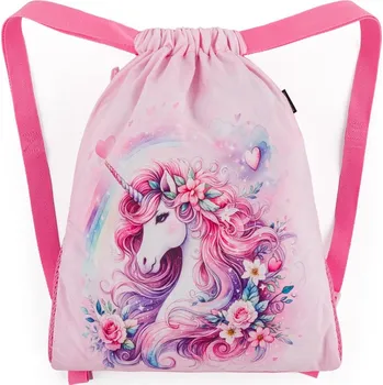 Školní sáček Bagmaster SÁČEK BETA 26 B školní na přezůvky / tělocvik – jednorožec