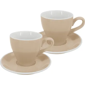 by inspire Set 2 ks - Latte šálek s podšálkem Milano, 220 ml, slonová kost