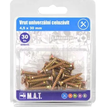 Vrut vrut un.celozávit 4,5x 30mm ZZ (30ks)