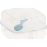 box svačinový 15,5x15x9,5cm s klick uz.,dělený+příbor PH TRA/mix barev