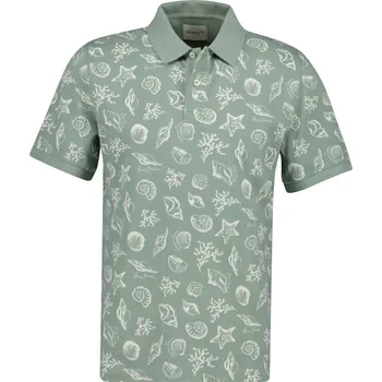 Pánská košile POLOKOŠILE GANT AOP SS POLO CERAMIC GREY