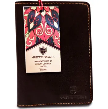 Peněženka Elegantní pouzdro na doklady z přírodní kůže Barva: Hnědá