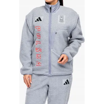 Dámská mikina adidas POC Milan Cortina 2026 Xploric High Pile Fleece Halo Silver L