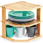 Bambusová rohová kuchyňská police 25 × 25 × 27 cm