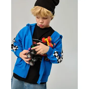 Chlapecké oblečení Sinsay - Mikina na zip s kapucí Hot Wheels - modrá - 609DU-55X - 609DU-55X-110