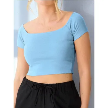 Sinsay - Crop top - modrá - 765BB-50J - 765BB-50J-L