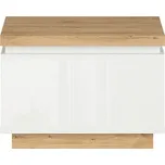 ERLA noční stolek KOM1S, bílá/dub minerva/bílý lesk