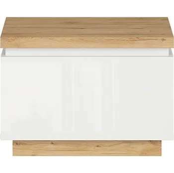 Noční stolek ERLA noční stolek KOM1S, bílá/dub minerva/bílý lesk
