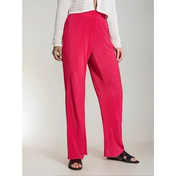 Dámské kalhoty Sinsay - Plisované kalhoty s&nbsp;širokými nohavicemi - sytě růžová - 289DO-42X - 289DO-42X-XL
