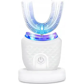 Elektrický zubní kartáček Elektrický sonický kartáček ve tvaru písmene U s nabíjecí základnou