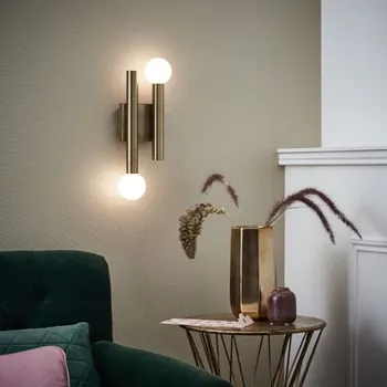 Brilliant 90054/31 Nástěnné svítidlo LUCKY MOSAZ 2 + sklo