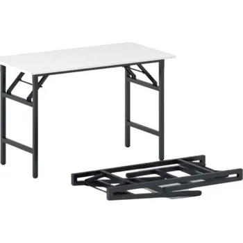 Konferenční stolek Konferenční stůl FAST READY, 120x60 cm, černá podnož, bílá