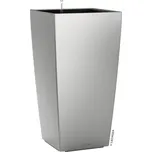 Samozavlažovací květináč Lechuza Cubico 30 x 30 x 56 cm stříbrná včetně zavlažovacího systému, vložky na rostliny, substrátu a ukazatele hladiny vody