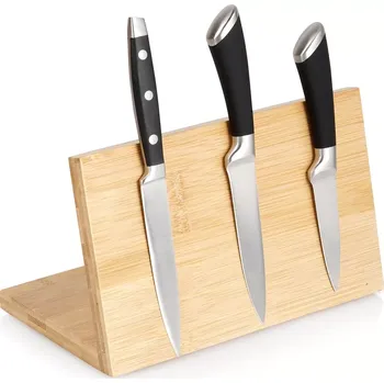 Bambusový magnetický stojan na nože 25 × 14 × 15 cm