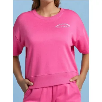 Dámská mikina Sinsay - Mikina s krátkými rukávy - sytě růžová - 164DO-42X - 164DO-42X-XS