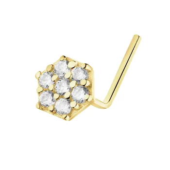 Piercing Zlatý piercing do nosu se zirkony - AP544-5008