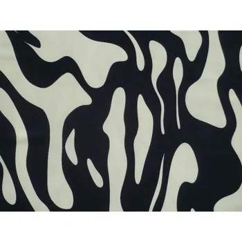 krémové acetátové hedvábí 3329 vzor abstraktní zebra