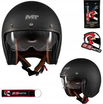 Helma na motorku Motocyklová přilba otevřená MT LE MANS 2 SV PURE BLACK MATT černá matná + DÁRKY ZDARMA