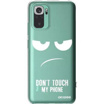 Pouzdro na mobilní telefon Picasee silikonový průhledný obal pro Xiaomi Redmi Note 10 Pro - Nešahej mi na telefon