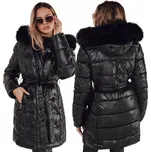 Dlouhá dámská zimní bunda prošívaná s kapucí černá TY4924 - M