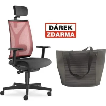 Židle kancelářská Leaf 503 SYB, hlavová opěrka, červená