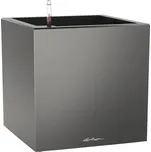 Samozavlažovací květináč Lechuza Canto Premium 40 x 40 x 40,5 cm šedý včetně zavlažovacího systému, vložky na rostliny, substrátu a ukazatele hladiny vody